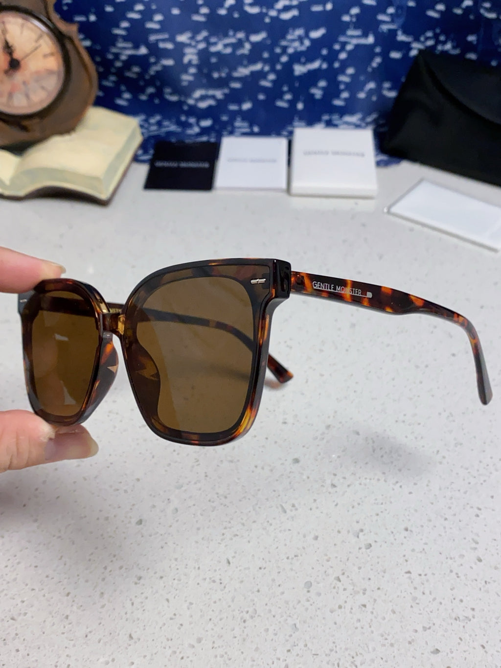 Gentle Monster SAL Acetate Square Black Lens Sunglasses for Men & Women - detail image 6