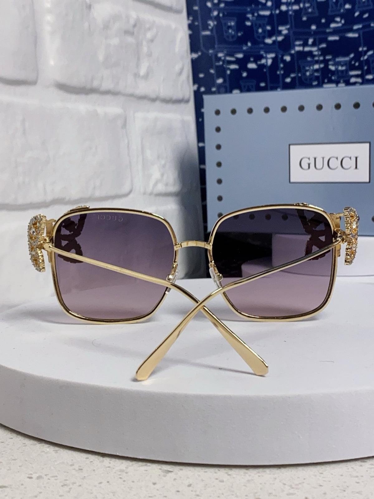 Gucci Square Silver Lens Sunglasses for Women - 132227 - detail image 3