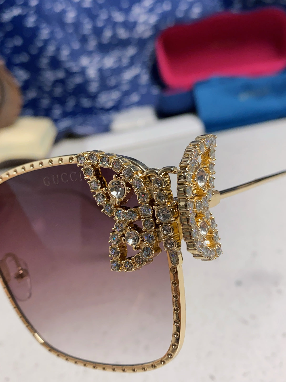 Gucci Square Brown Lens Sunglasses for Women - 132229 - detail image 7