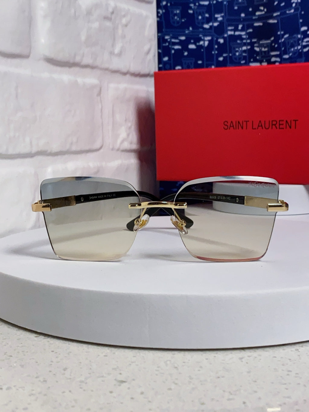 Saint Laurent Lightweight Rimless Silver Lens Sunglasses for Men & Wo - 398788 - detail image 2