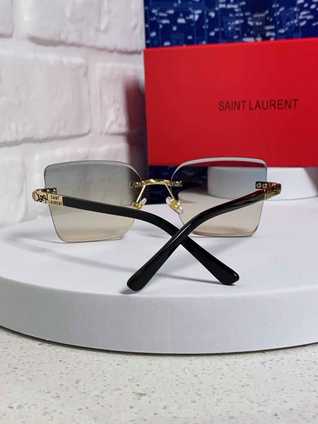 Saint Laurent Lightweight Rimless Silver Lens Sunglasses for Men & Wo - 398788 - detail image 3