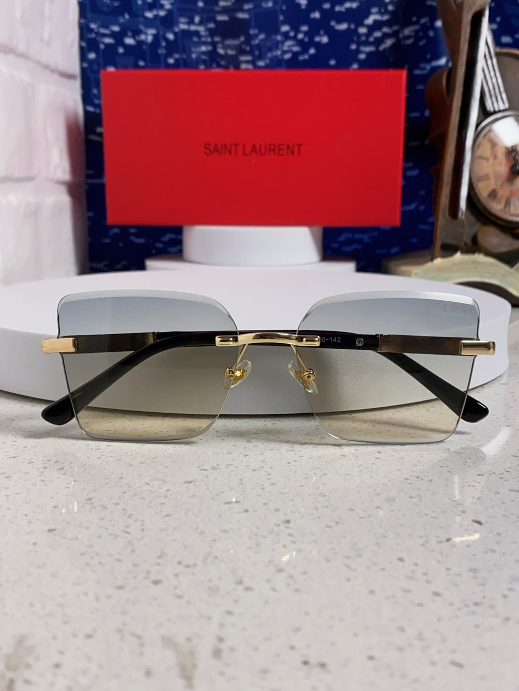 Saint Laurent Lightweight Rimless Silver Lens Sunglasses for Men & Wo - 398788 - detail image 9