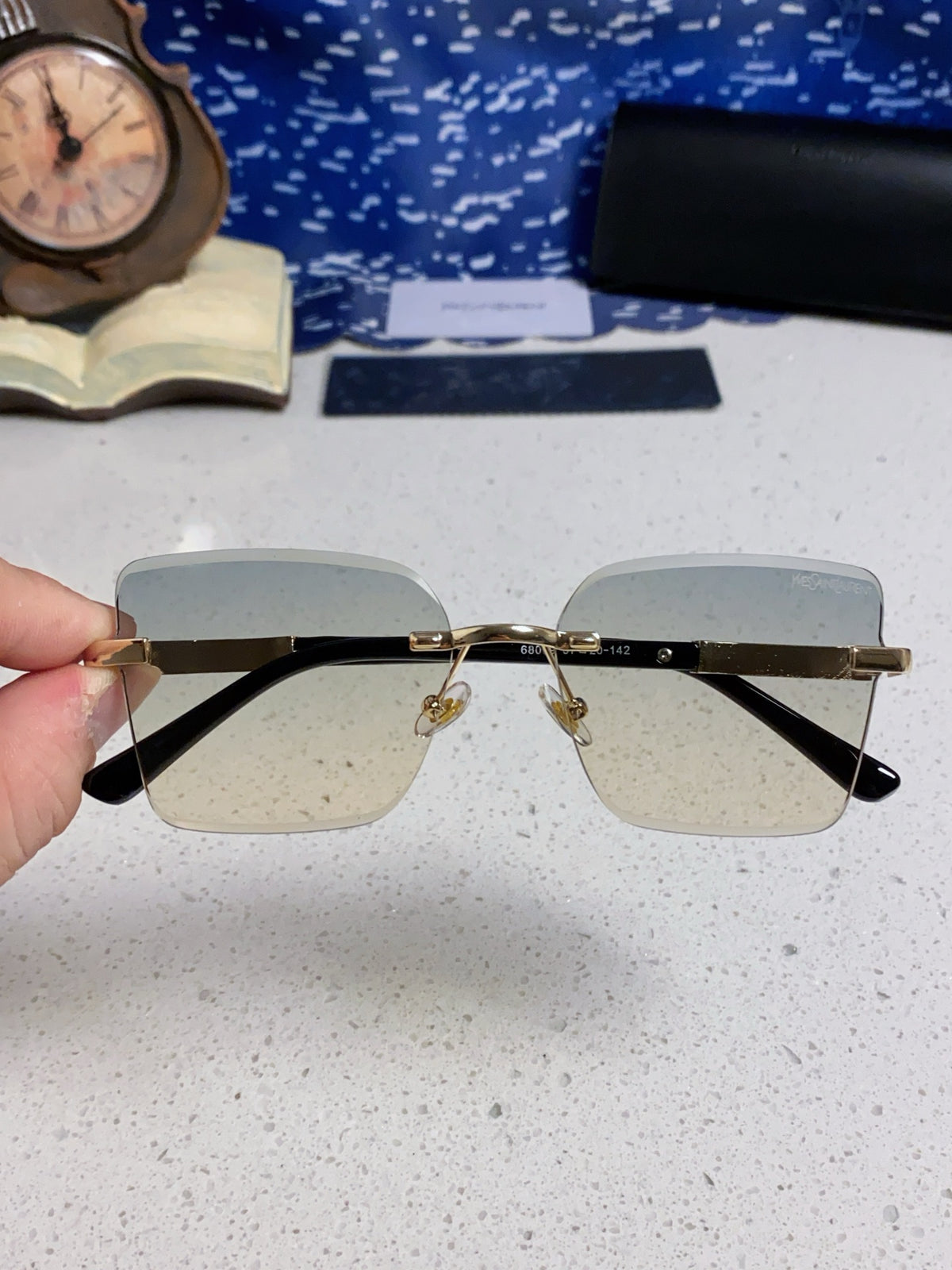 Saint Laurent Lightweight Rimless Silver Lens Sunglasses for Men & Wo - 398788 - detail image 4