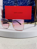 Saint Laurent Lightweight Rimless Purple Lens Sunglasses for Men & Women