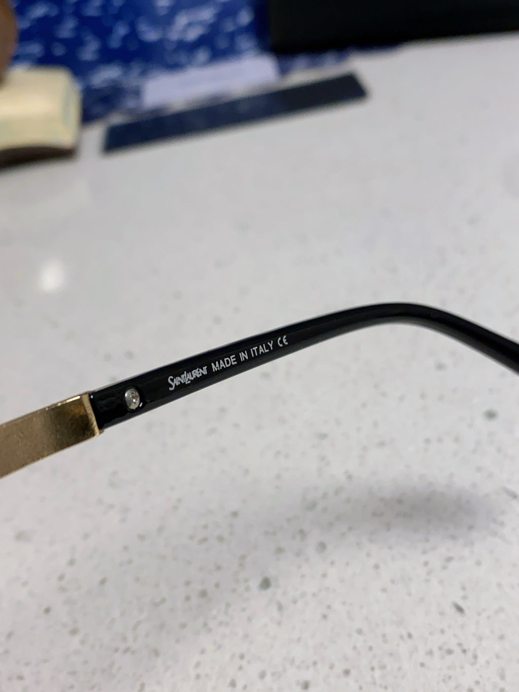 Saint Laurent Lightweight Rimless Blue Lens Sunglasses for Men & Women - detail image 7