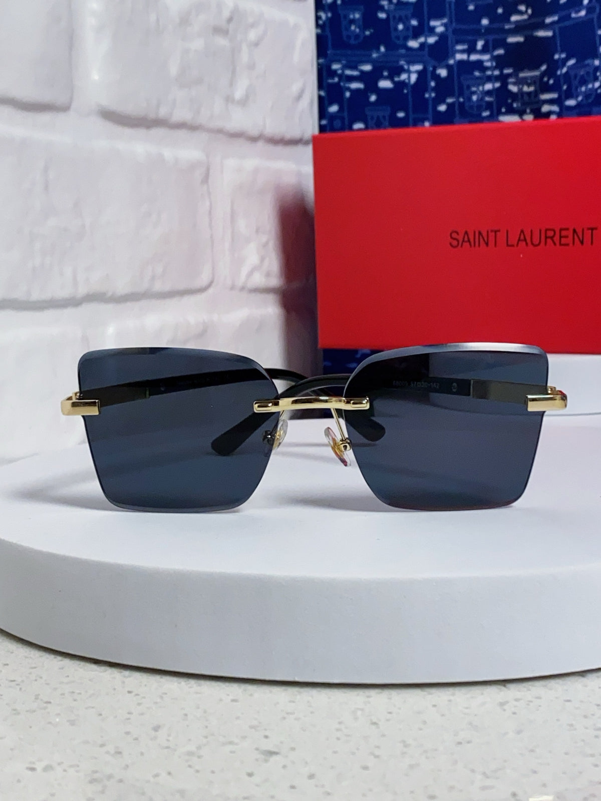 Saint Laurent Lightweight Rimless Black Lens Sunglasses for Men & Women - detail image 2