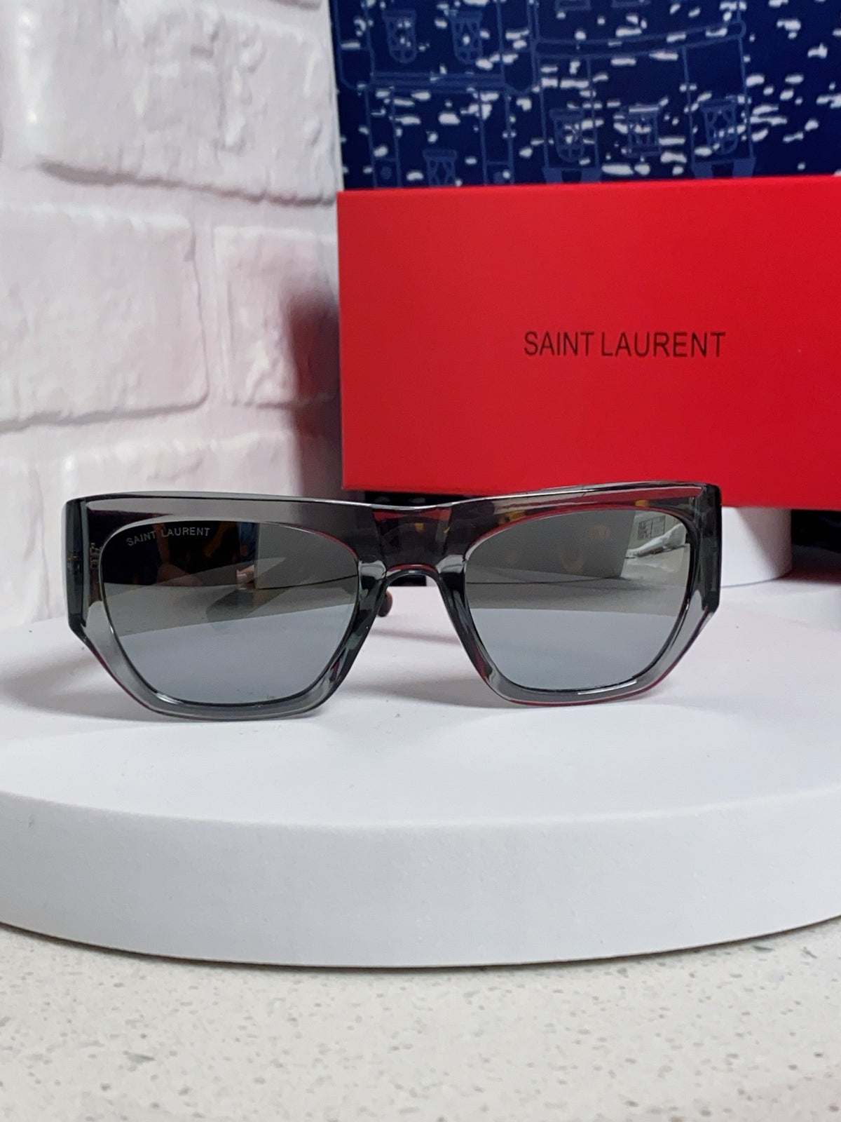 Saint Laurent SL740 Square Gray Lens Sunglasses for Women - detail image 3