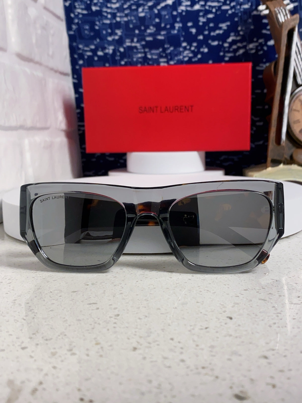 Saint Laurent SL740 Square Gray Lens Sunglasses for Women - detail image 10