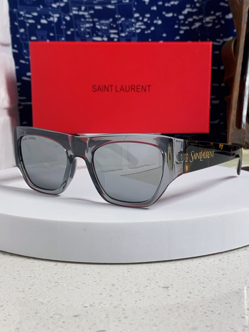 Saint Laurent SL740 Square Gray Lens Sunglasses for Women - detail image 2