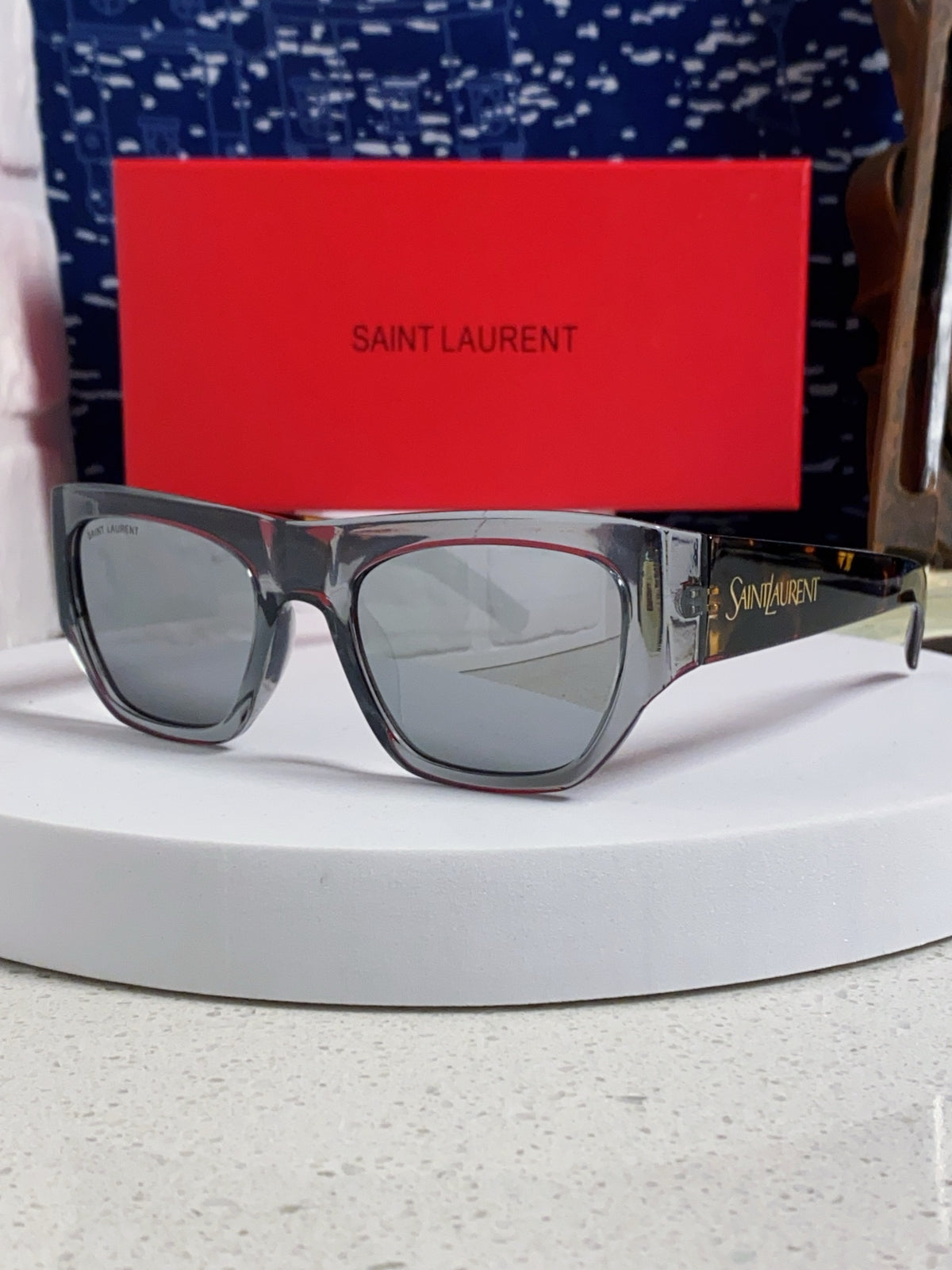 Saint Laurent SL740 Square Gray Lens Sunglasses for Women - detail image 2
