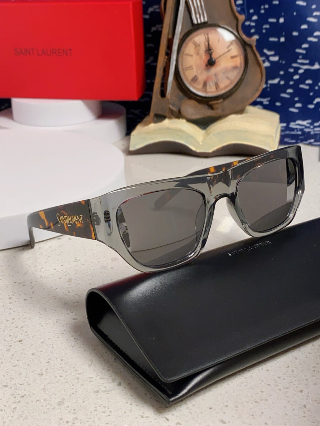 Saint Laurent SL740 Square Gray Lens Sunglasses for Women - detail image 11