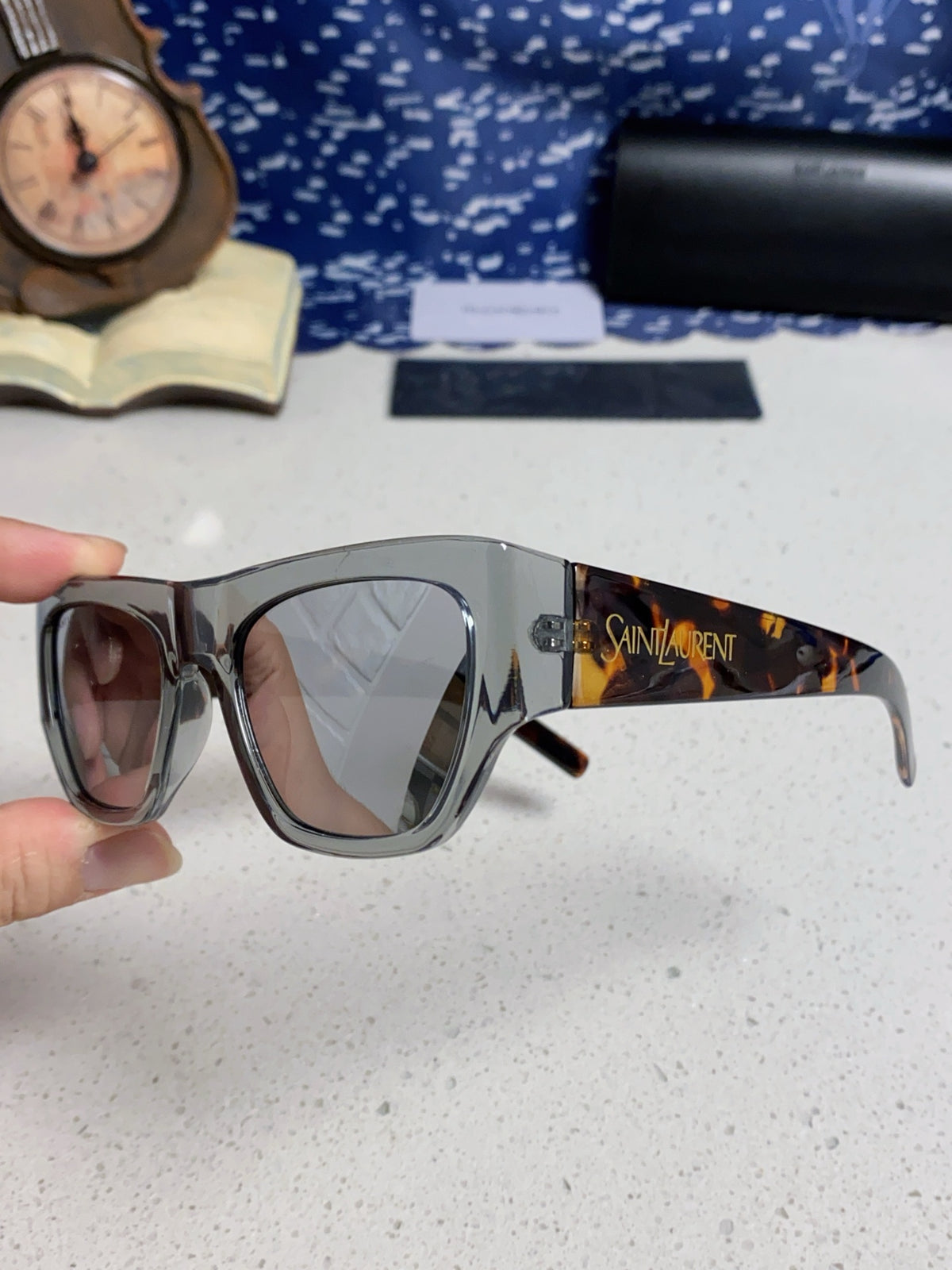 Saint Laurent SL740 Square Gray Lens Sunglasses for Women - detail image 7
