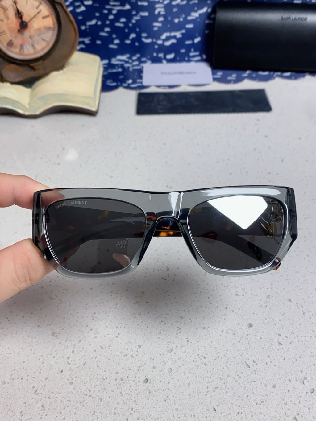 Saint Laurent SL740 Square Gray Lens Sunglasses for Women - detail image 5