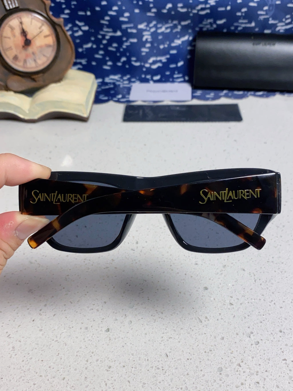 Saint Laurent SL740 Square Gold Lens Sunglasses for Women - detail image 6