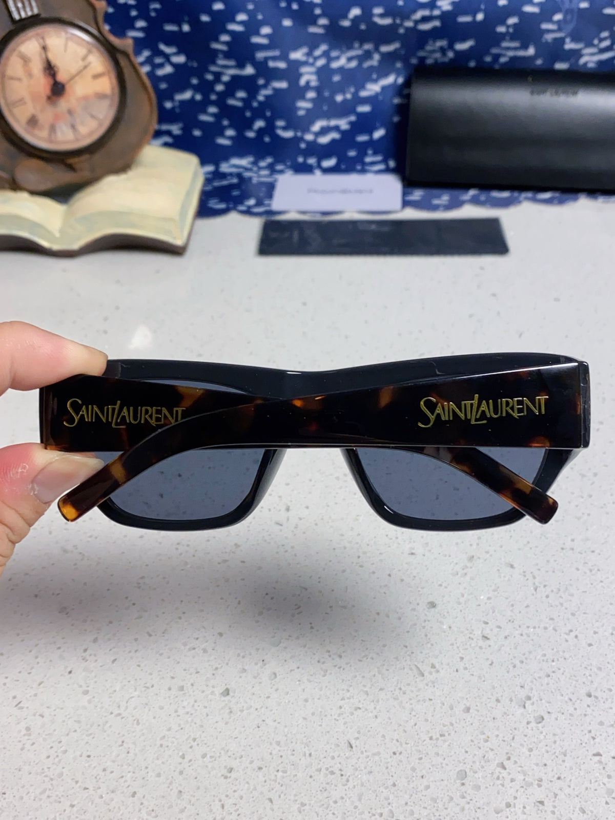 Saint Laurent SL740 Square Gold Lens Sunglasses for Women - detail image 6
