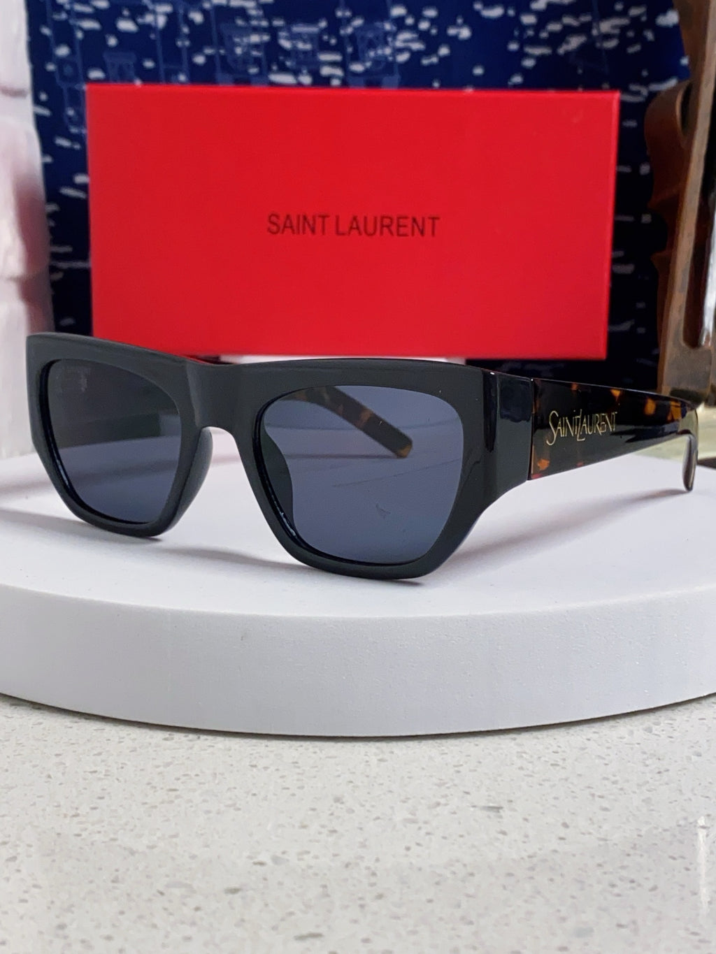 Saint Laurent SL740 Square Gold Lens Sunglasses for Women - detail image 2