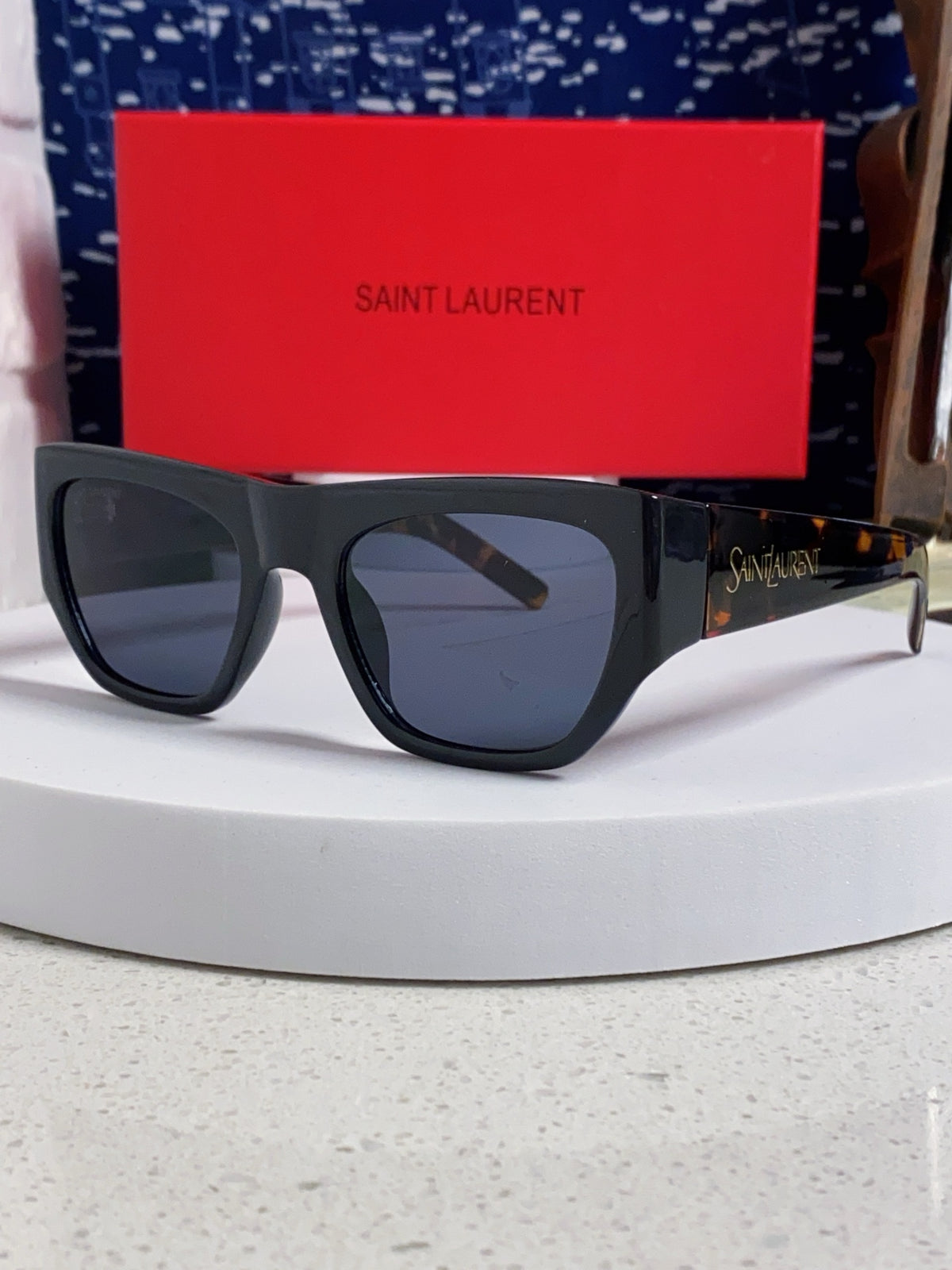 Saint Laurent SL740 Square Gold Lens Sunglasses for Women - detail image 2