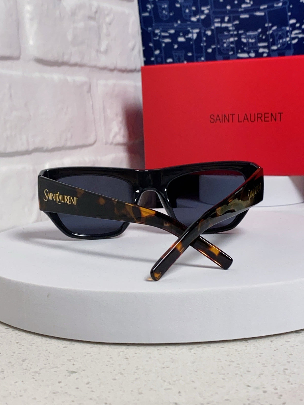 Saint Laurent SL740 Square Gold Lens Sunglasses for Women - detail image 4