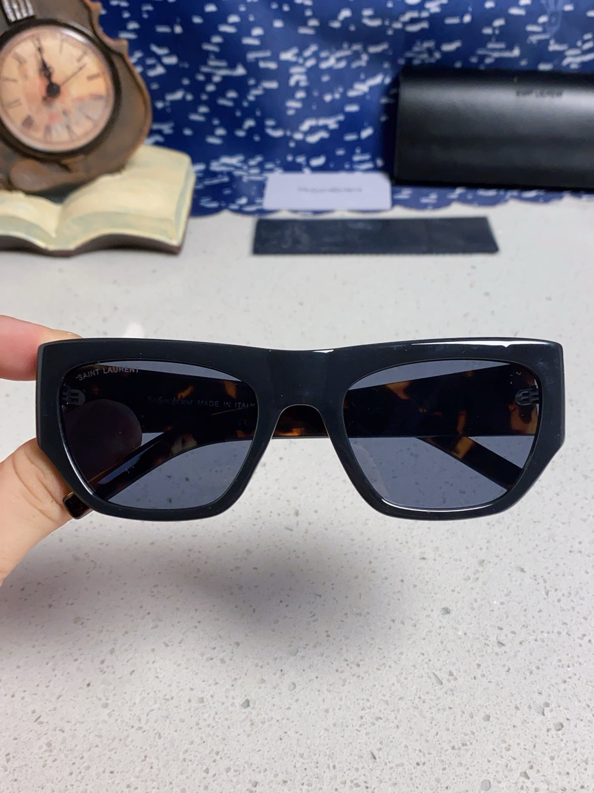 Saint Laurent SL740 Square Gold Lens Sunglasses for Women - detail image 5