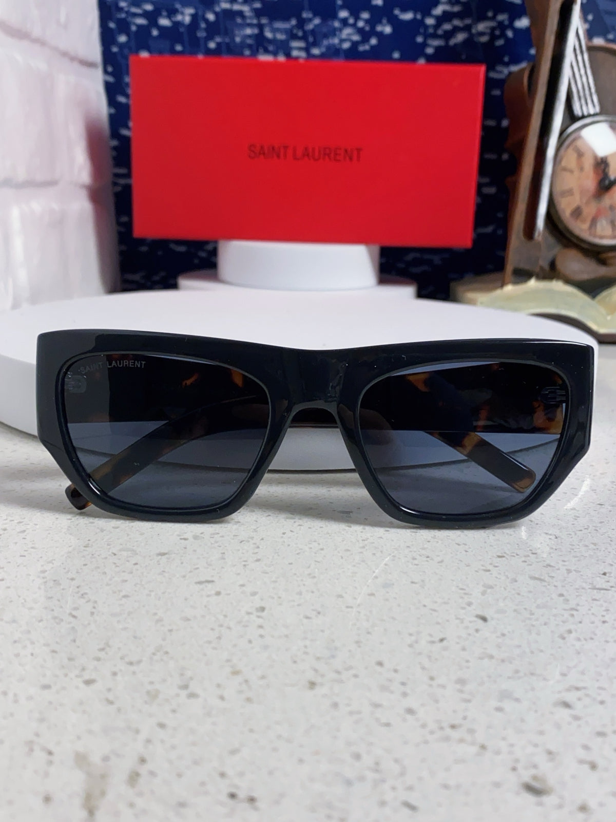 Saint Laurent SL740 Square Gold Lens Sunglasses for Women - detail image 10