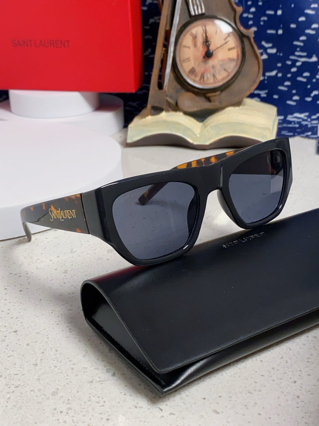 Saint Laurent SL740 Square Gold Lens Sunglasses for Women - detail image 11