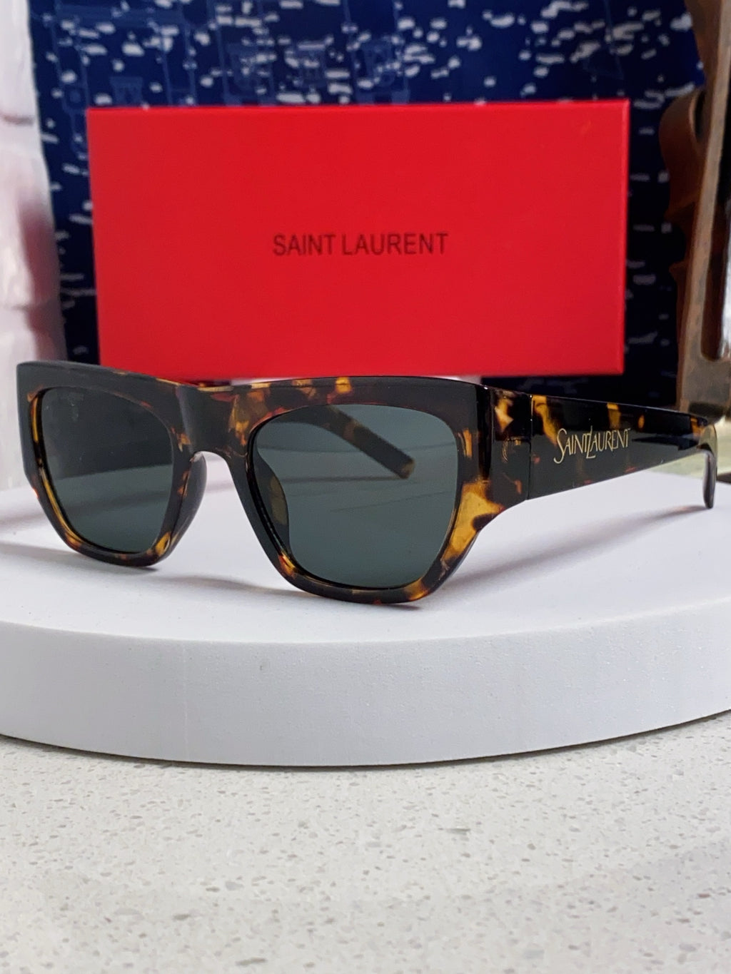 Saint Laurent SL740 Square Black Lens Sunglasses for Women - 465457