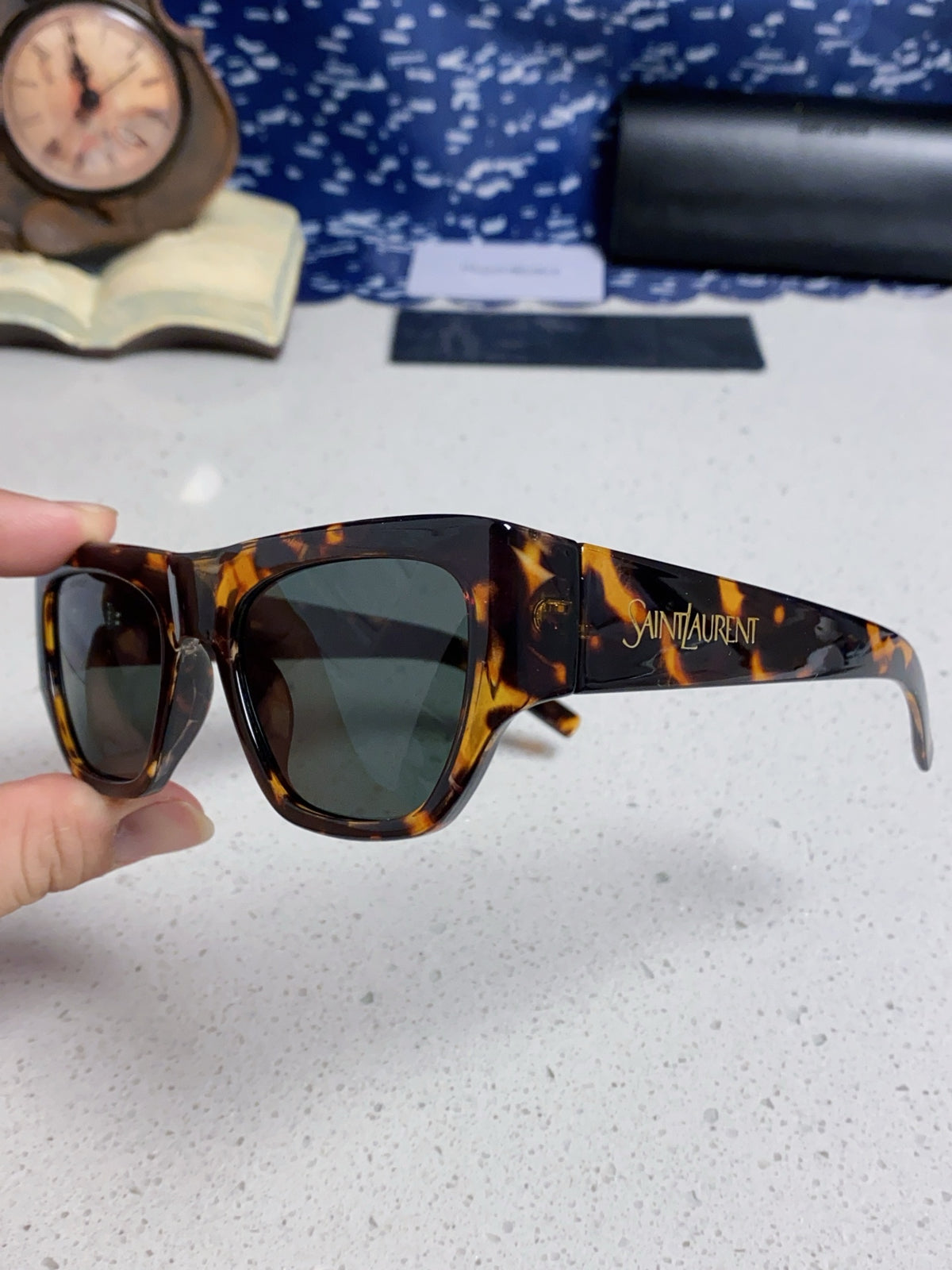 Saint Laurent SL740 Square Black Lens Sunglasses for Women - 465457 - detail image 6