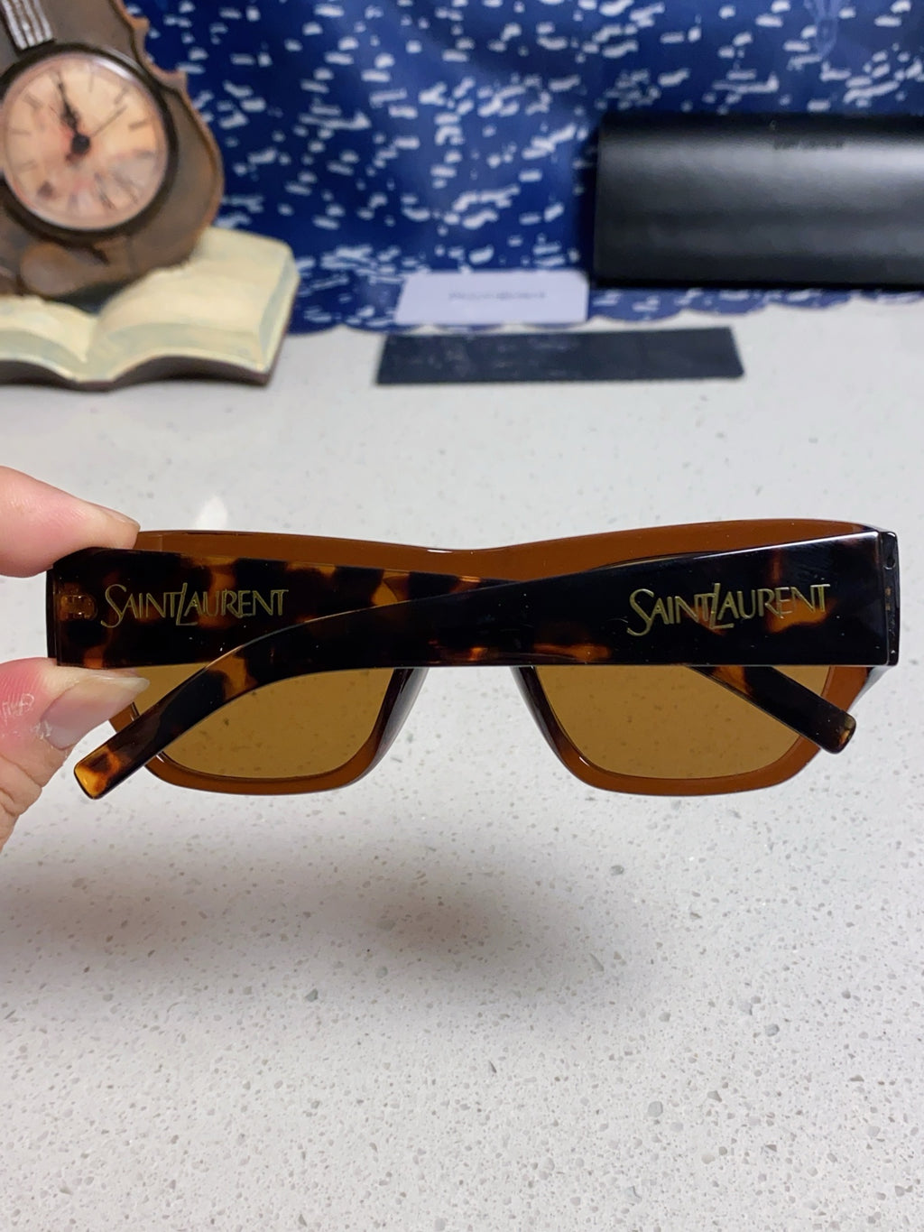 Saint Laurent SL740 Square Black Lens Sunglasses for Women - 465458 - detail image 6