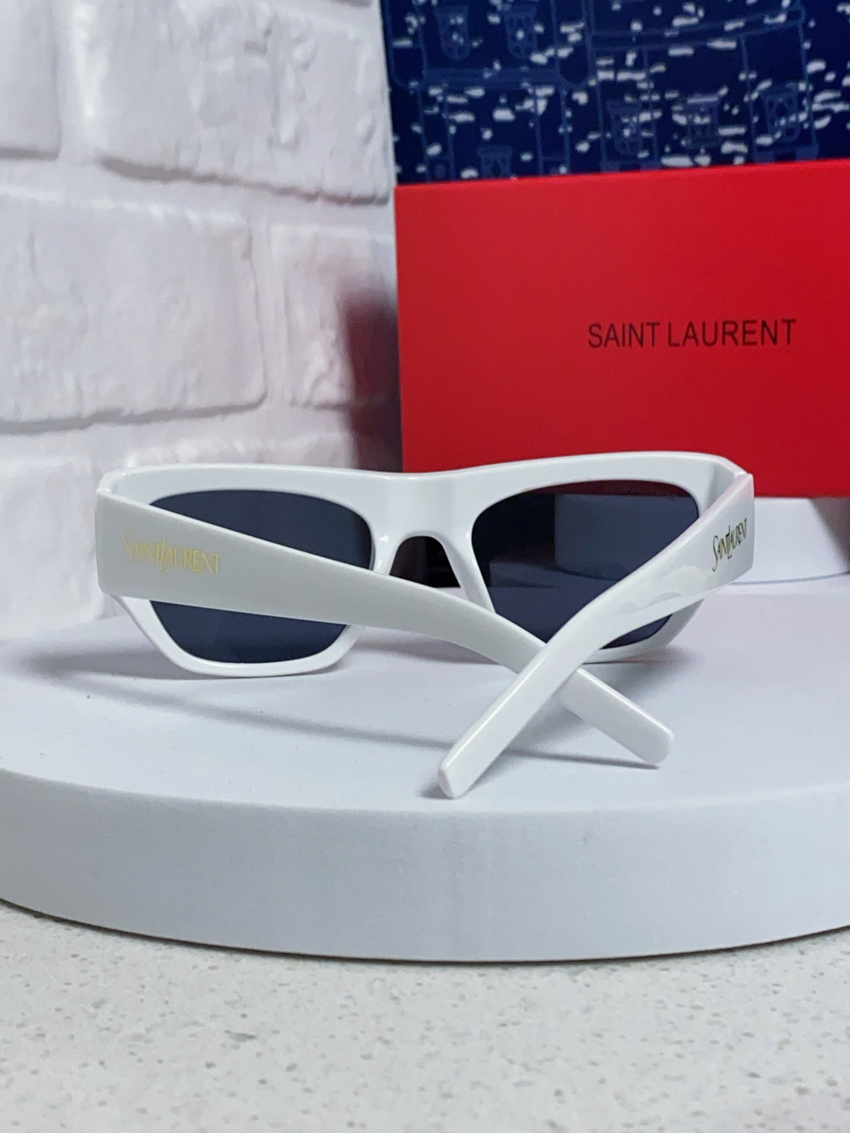 Saint Laurent SL740 Square Blue Lens Sunglasses for Women - detail image 2