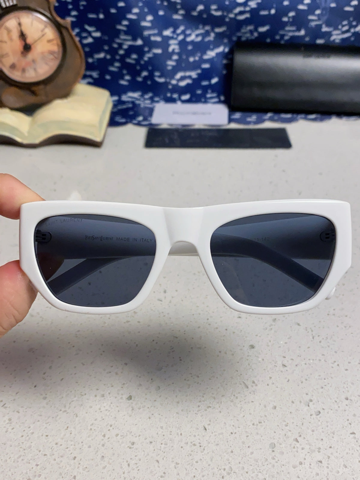 Saint Laurent SL740 Square Blue Lens Sunglasses for Women - detail image 3