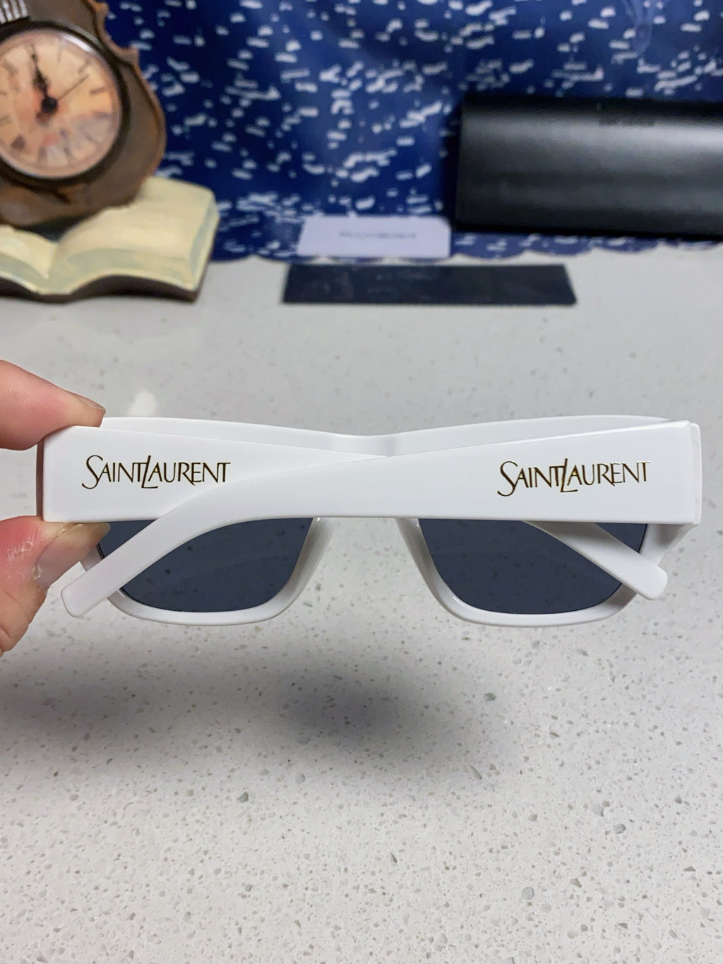 Saint Laurent SL740 Square Blue Lens Sunglasses for Women - detail image 4