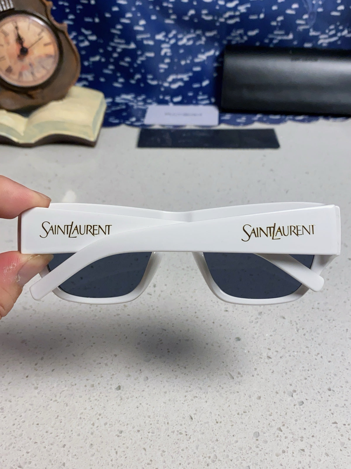 Saint Laurent SL740 Square Blue Lens Sunglasses for Women - detail image 4