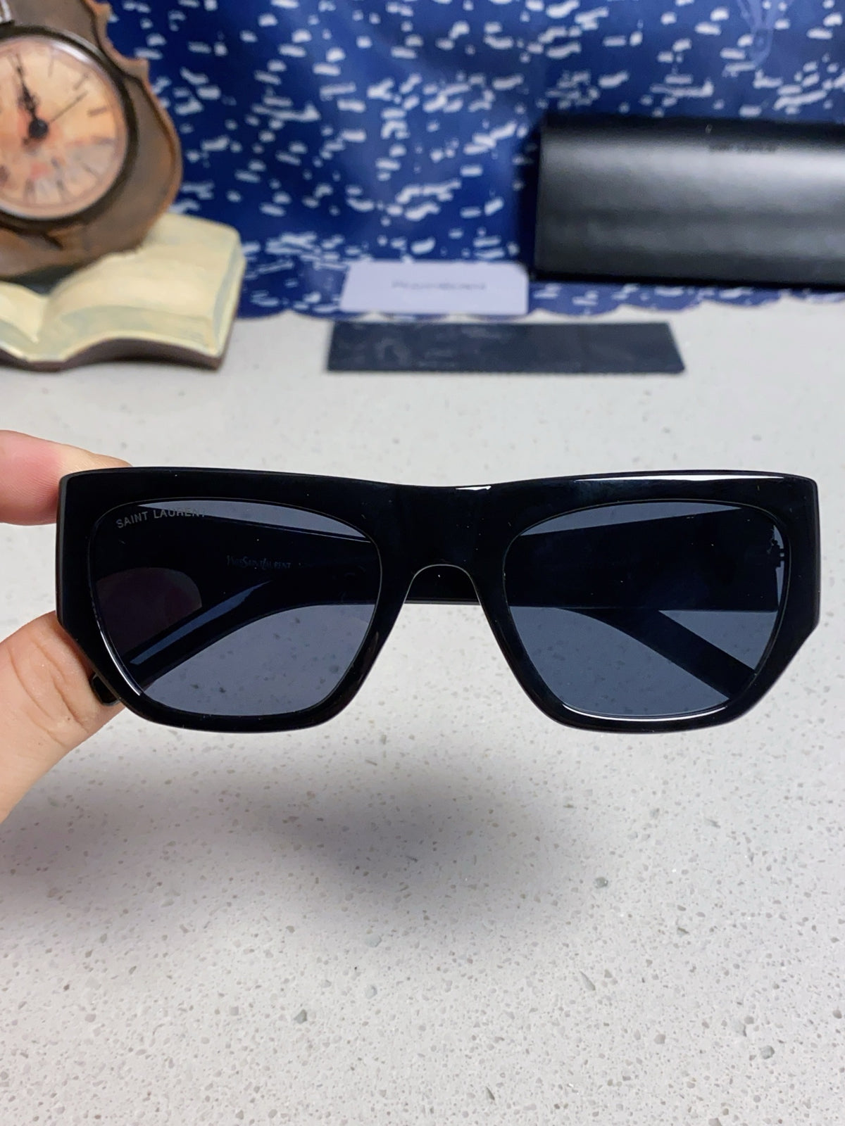 Saint Laurent SL740 Square Black Lens Sunglasses for Women - detail image 4