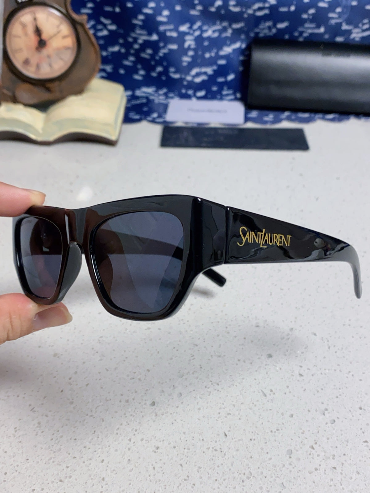 Saint Laurent SL740 Square Black Lens Sunglasses for Women - detail image 6