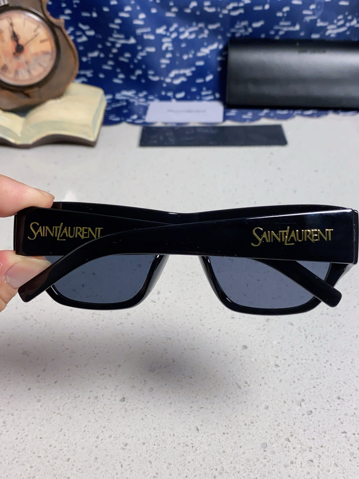 Saint Laurent SL740 Square Black Lens Sunglasses for Women - detail image 5