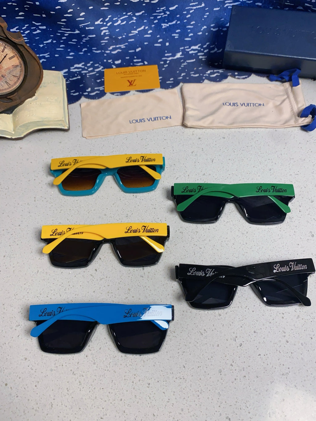 Louis Vuitton Square Blue Lens Sunglasses for Men & Women - 464664 - detail image 11
