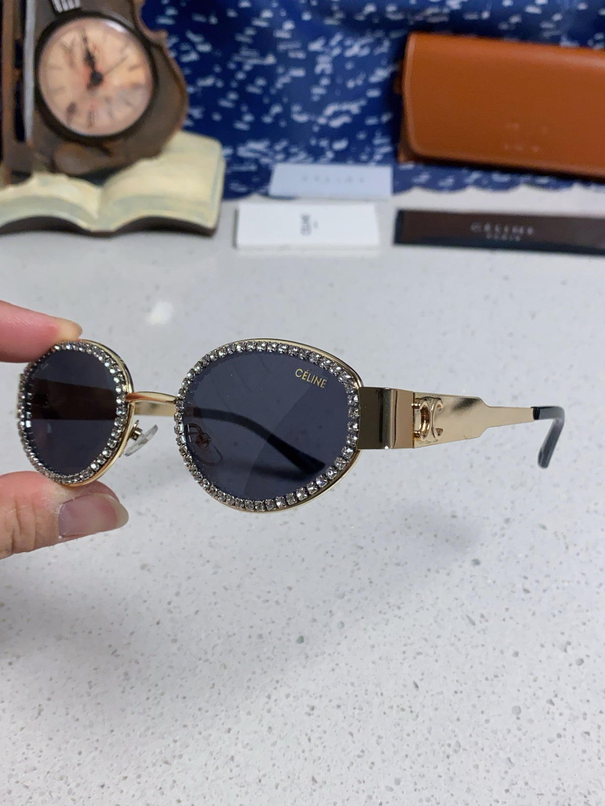 Celine Round Blue Lens Sunglasses for Men & Women - 358290 - detail image 6