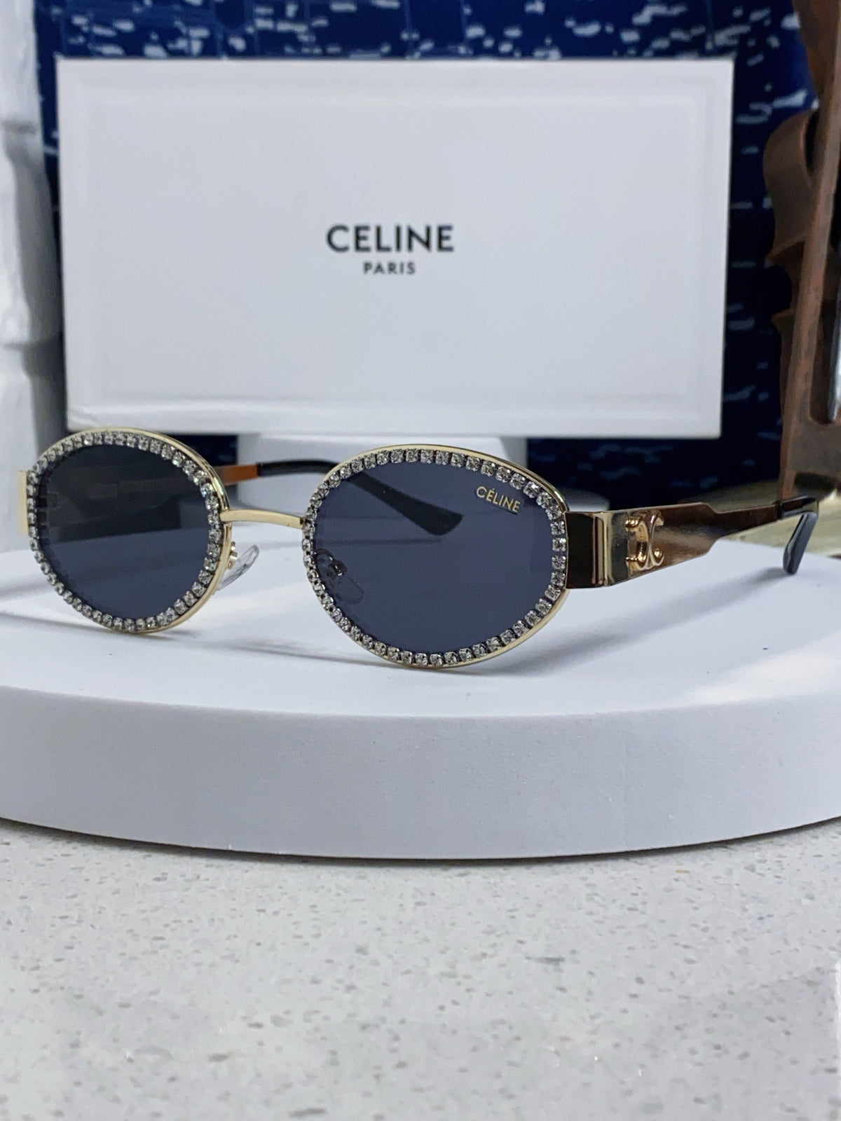 Celine Round Blue Lens Sunglasses for Men & Women