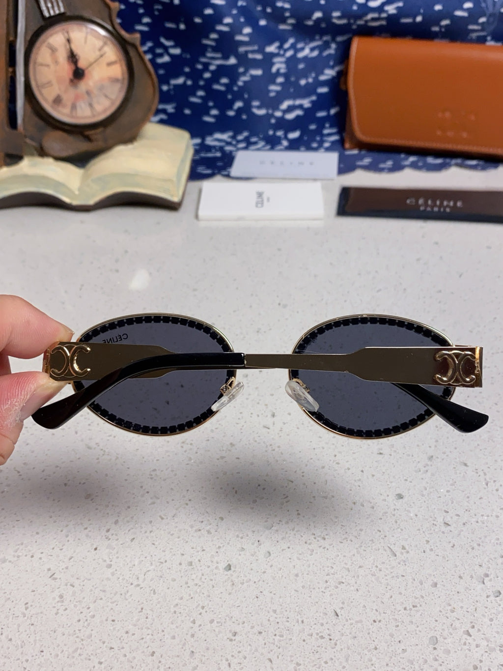 Celine Round Blue Lens Sunglasses for Men & Women - detail image 5