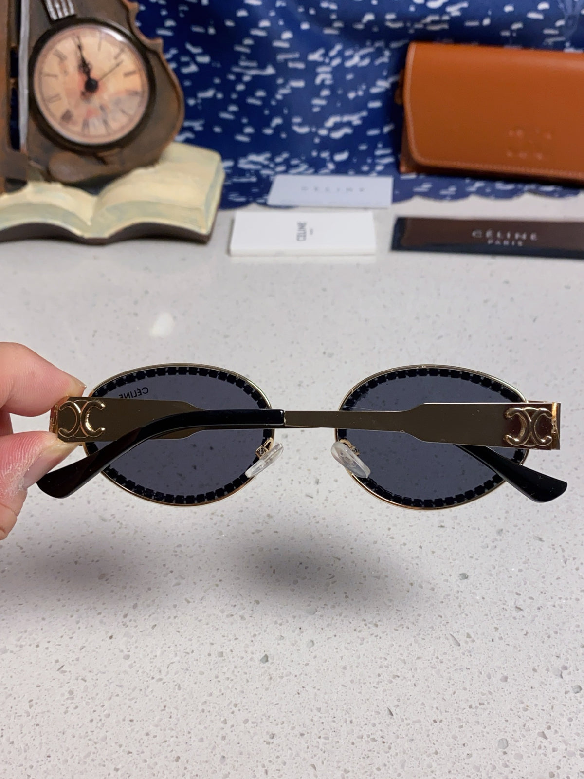 Celine Round Blue Lens Sunglasses for Men & Women - detail image 5