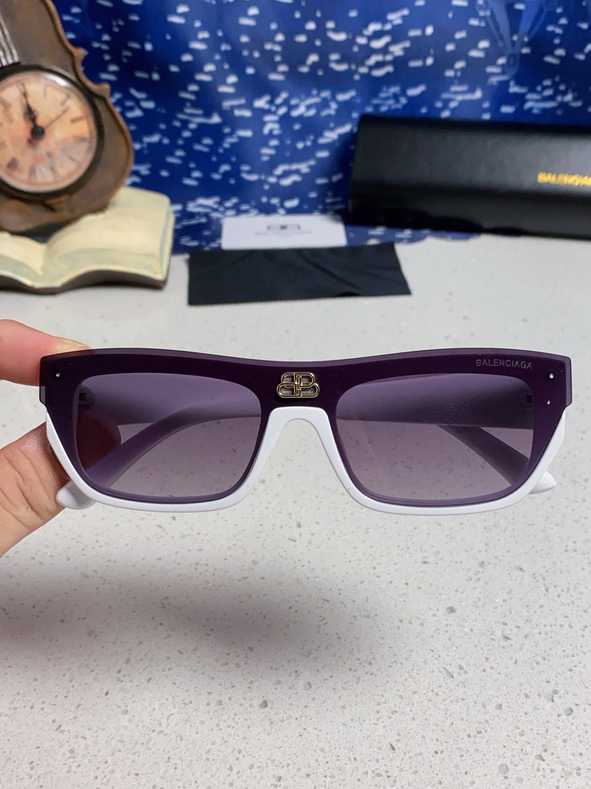 Balenciaga Browline Silver Lens Sunglasses for Men & Women - detail image 4
