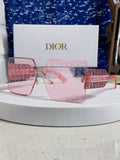 Dior Lightweight Rimless Red Lens Sunglasses for Men