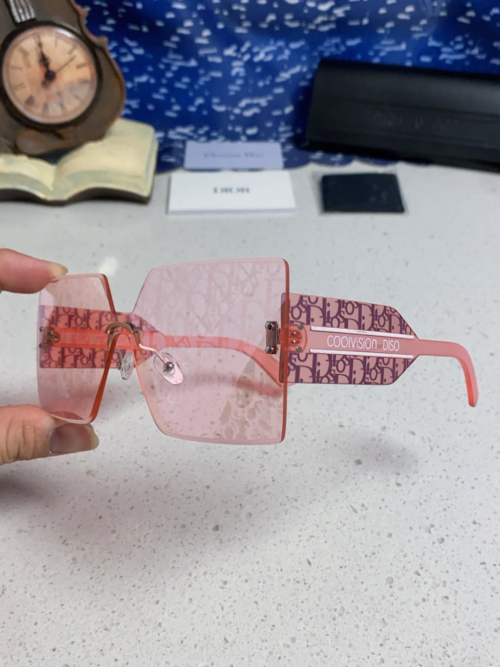 Dior Lightweight Rimless Red Lens Sunglasses for Men - 431846 - detail image 6