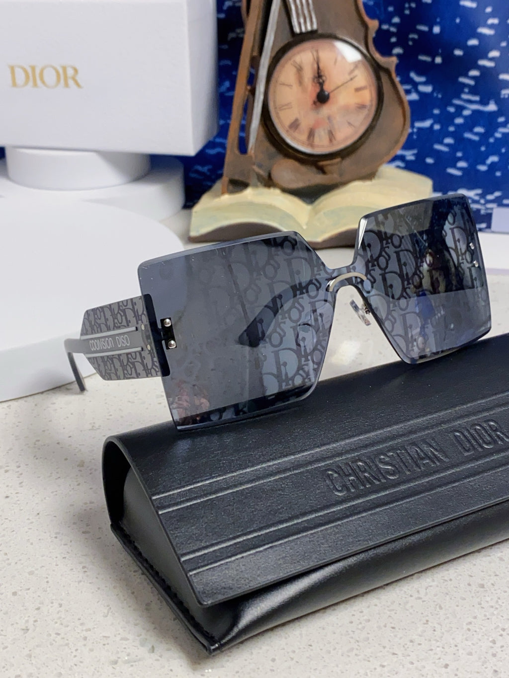 Dior Lightweight Rimless Blue Lens Sunglasses for Men - 431847 - detail image 8