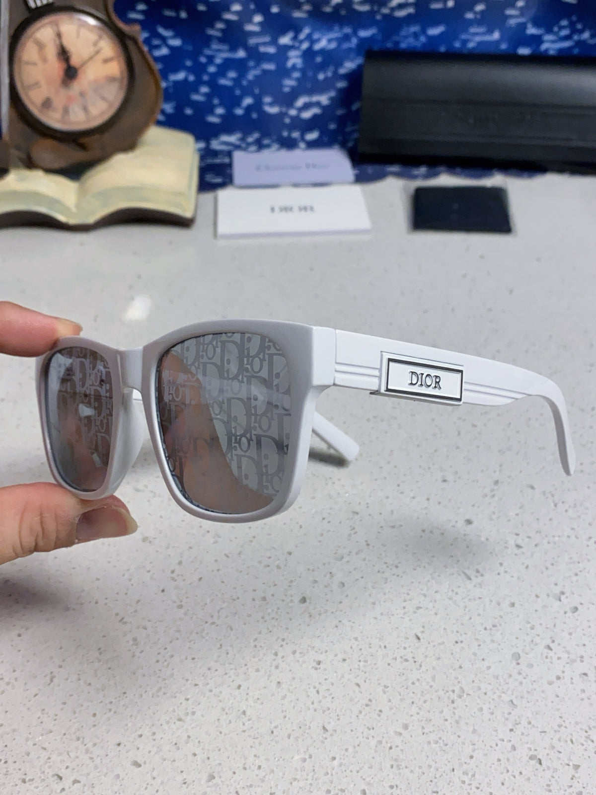 Dior Acetate Square Gray Lens Sunglasses for Men & Women - 358193 - detail image 5