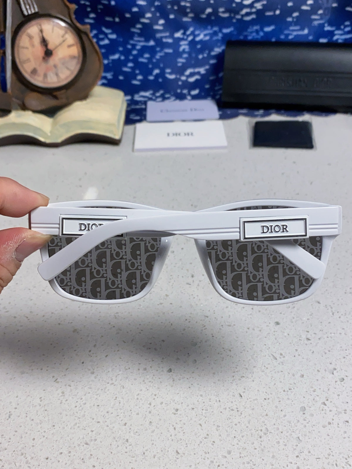 Dior Acetate Square Gray Lens Sunglasses for Men & Women - 358193 - detail image 4