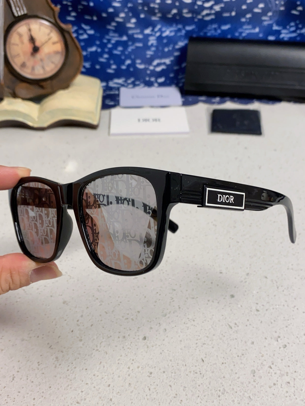 Dior Acetate Square Black Lens Sunglasses for Men & Women - 358194 - detail image 7