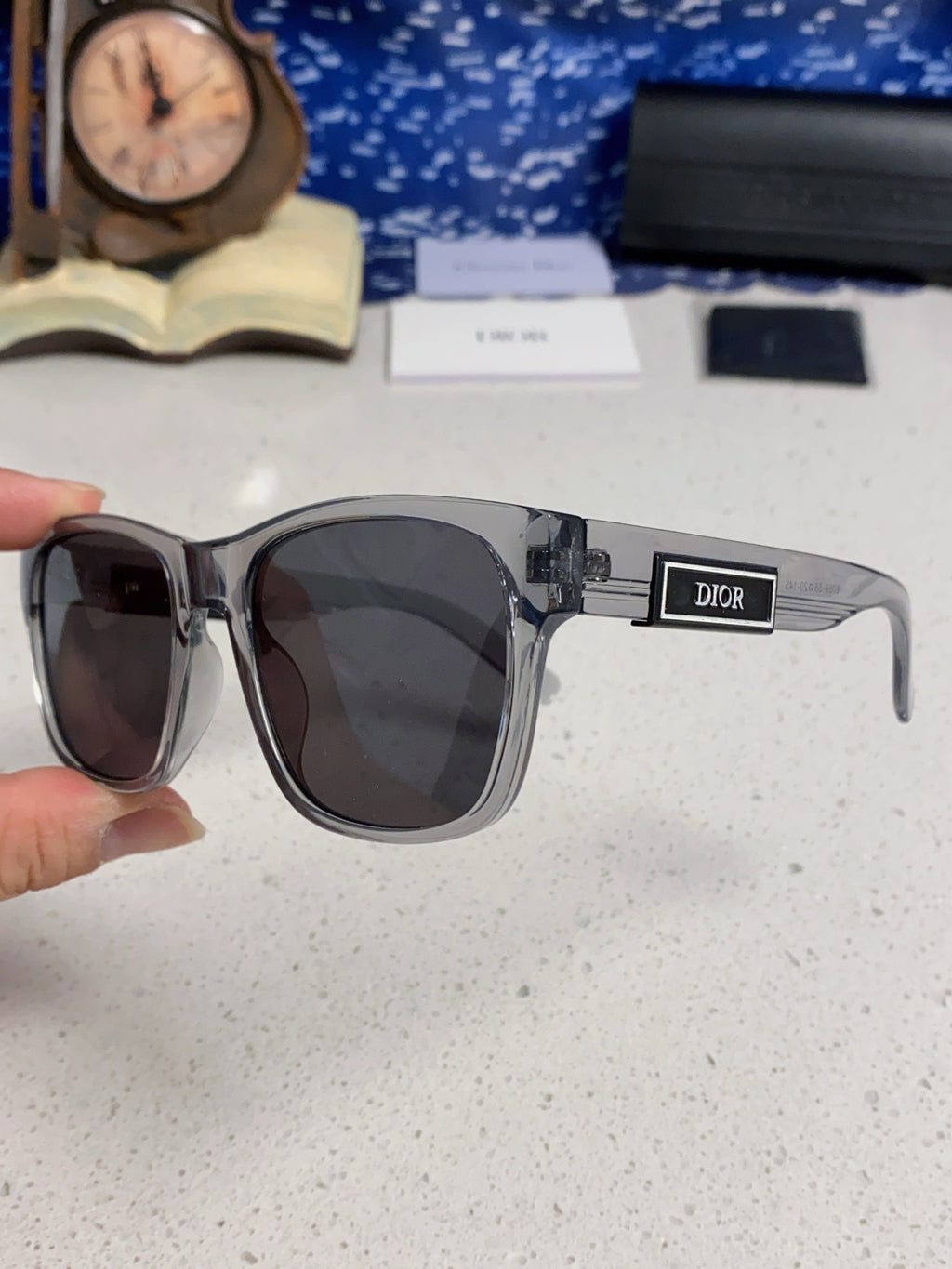 Dior Acetate Square Gray Lens Sunglasses for Men & Women - 358195 - detail image 6