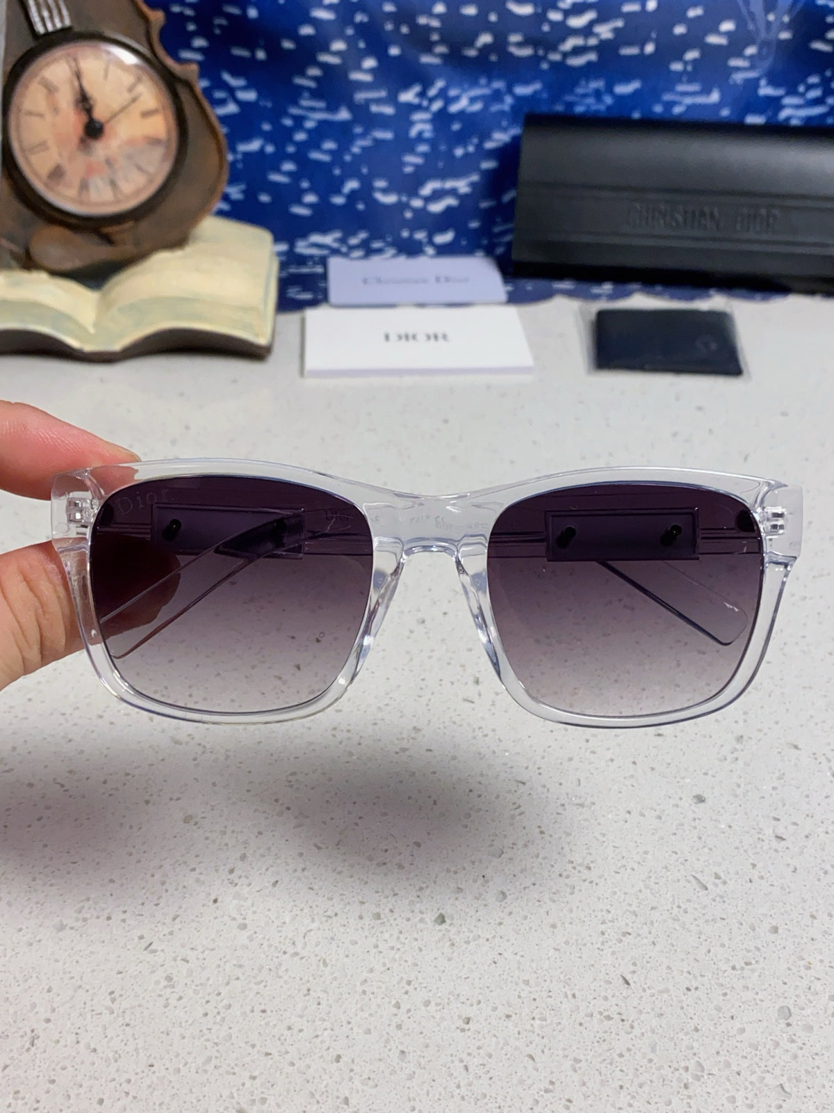 Dior Acetate Square Gray Lens Sunglasses for Men & Women - 358196 - detail image 4