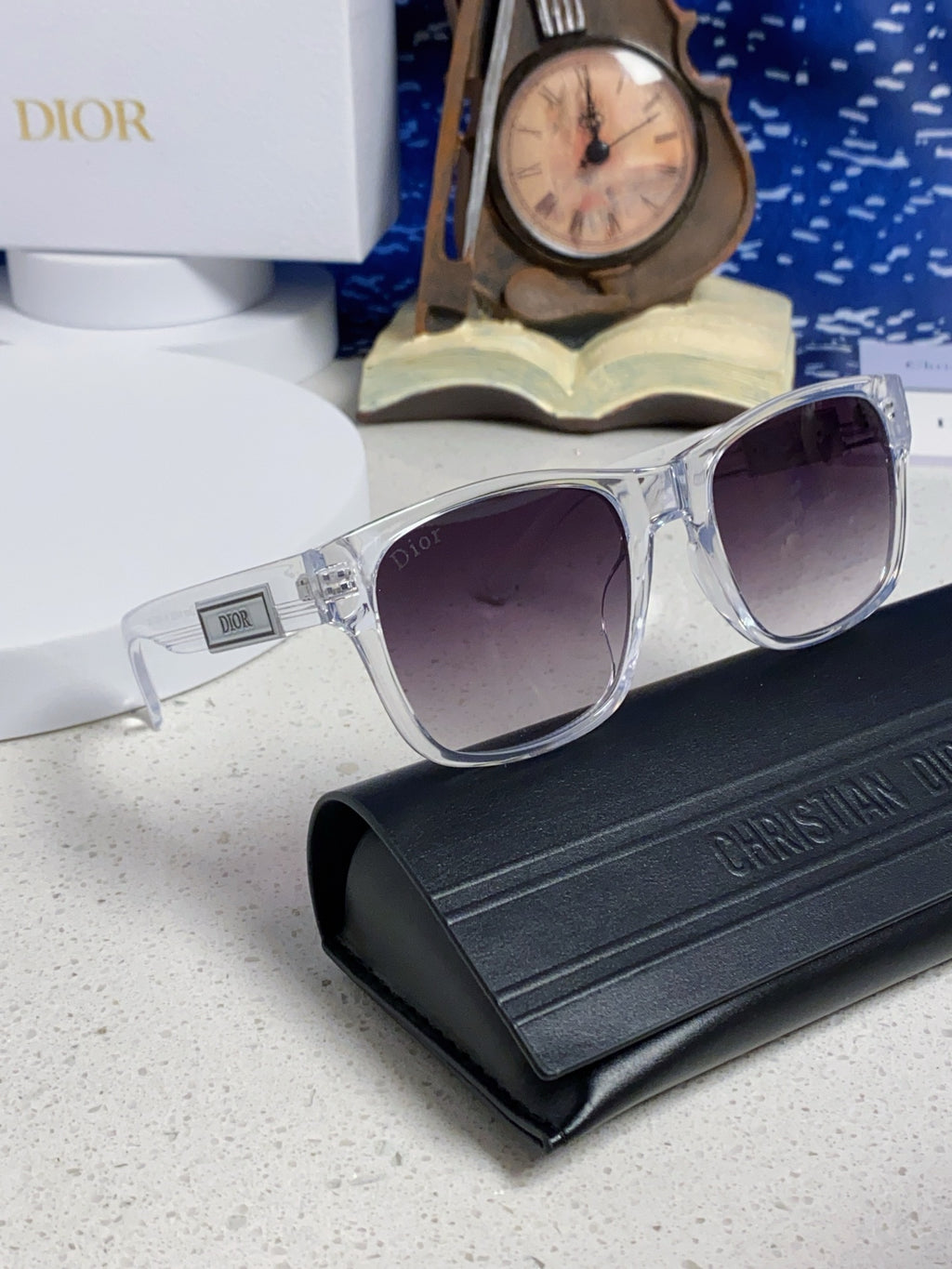 Dior Acetate Square Gray Lens Sunglasses for Men & Women - detail image 10